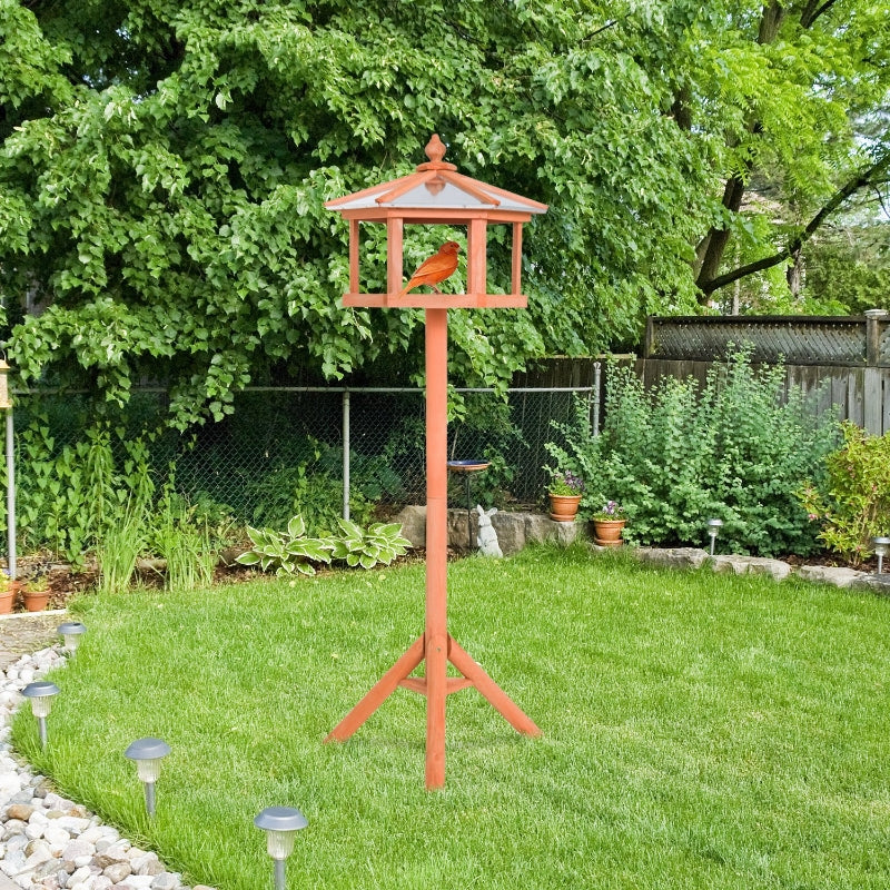 Natural Wood Bird Feeder Station - Parrot Stand