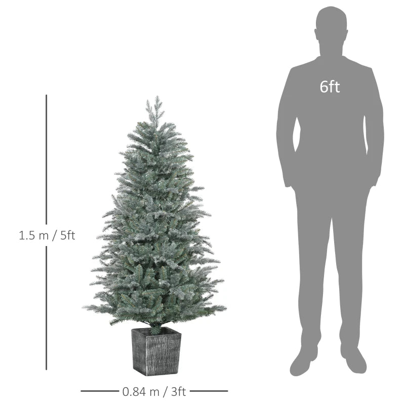 5ft Realistic Green Christmas Tree with Pot Stand - 1140 Tips