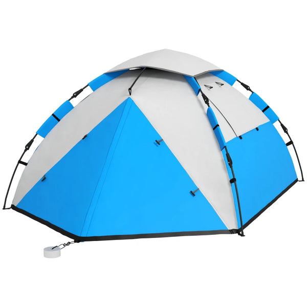 Blue Two-Person Camping Tent with Accessories