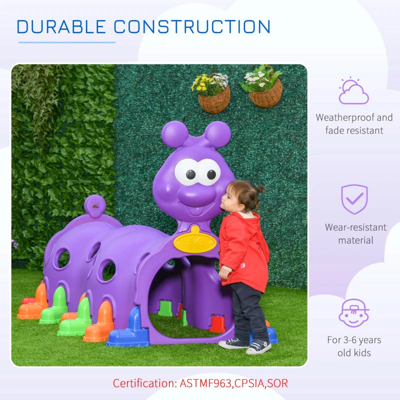 Purple Kids Caterpillar Crawling Tunnel - Ages 3-6