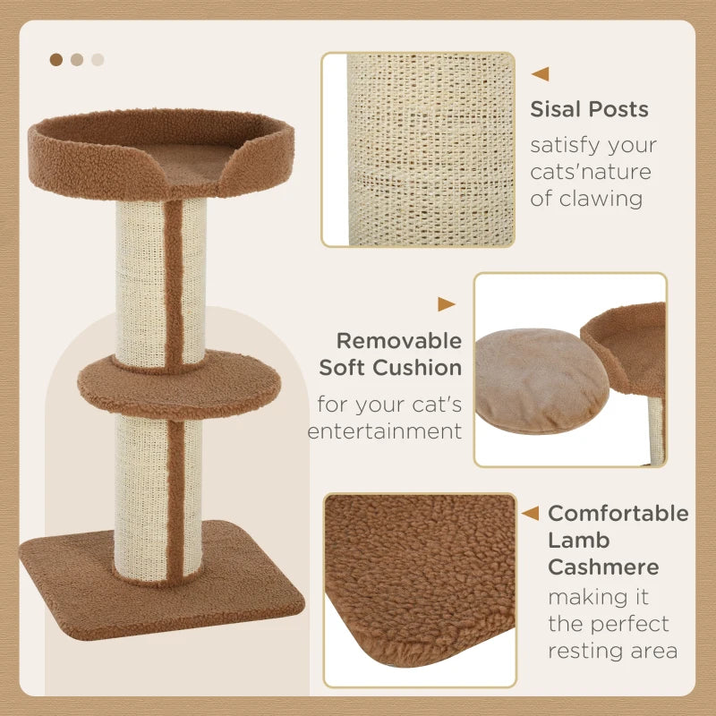 Brown 91cm Cat Tower Scratching Post for Indoor Cats