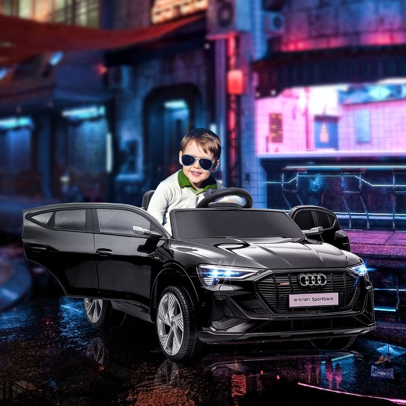 Black Audi E-tron 12V Kids Electric Ride On Car with Remote Control