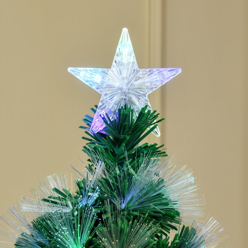 5FT Multicoloured Fibre Optic Christmas Tree with Metal Stand