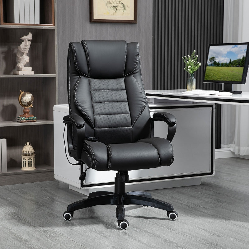 Black High Back Executive Office Chair with Vibration Massage