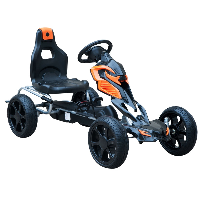 Orange/Black Kids Pedal Go Kart with Braking System