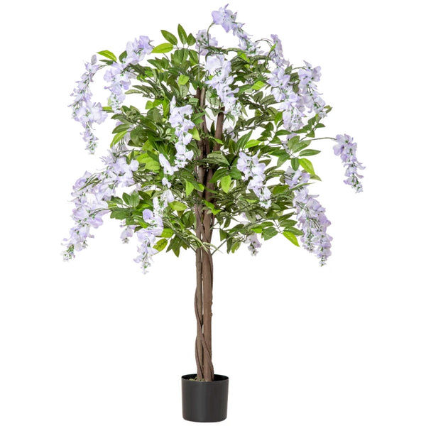 Realistic Purple Wisteria Flower Tree in Pot - Indoor/Outdoor Decor, 110cm