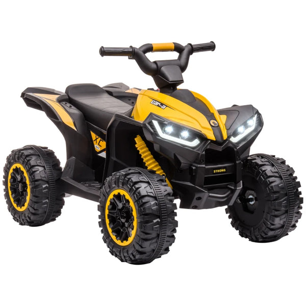 Yellow Kids Ride-On Quad Bike with Music and Horn - Ages 3+