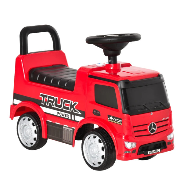 Red 3-in-1 Ride-On Mercedes Truck for Kids 12-36 Months