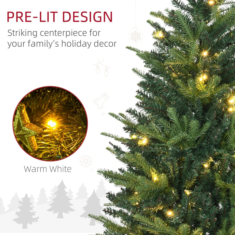 4FT Pre-Lit Green Christmas Spruce Tree with 80 LED Lights