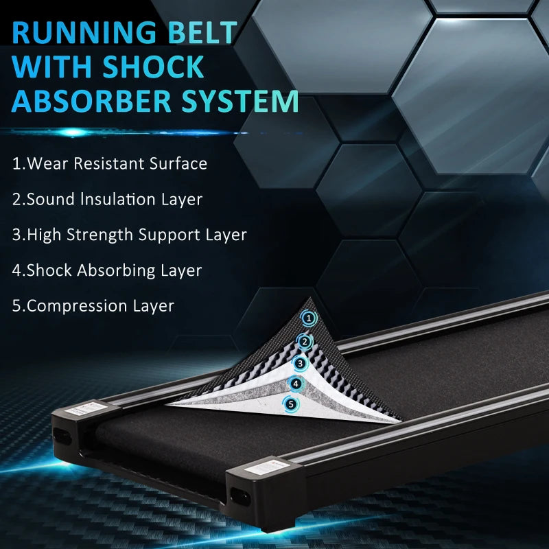 Compact Black Folding Treadmill, 1.85HP, 12KM/H Speed, LED Display