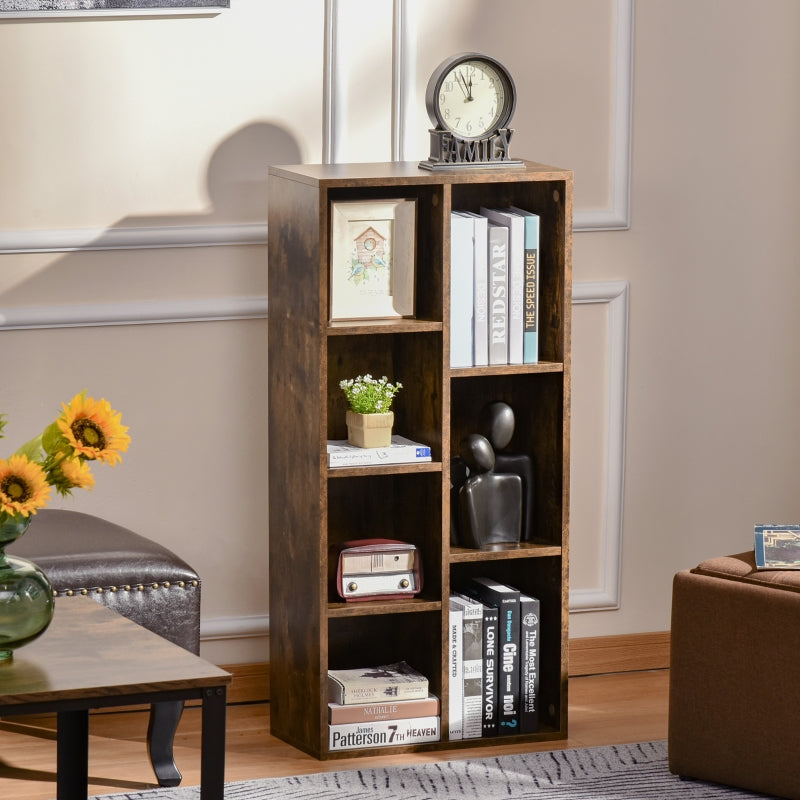 Rustic Brown Industrial Cube Bookshelf for Home Office