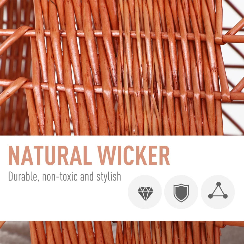 Medium Natural Tone Wicker Cat Travel Carrier