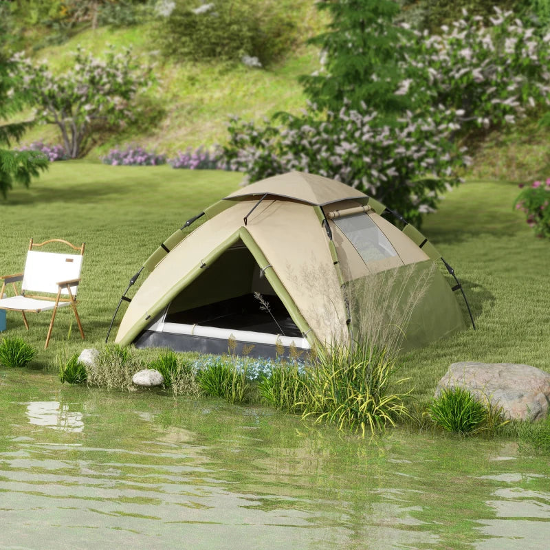 Dark Green 2-Person Camping Tent with Accessories