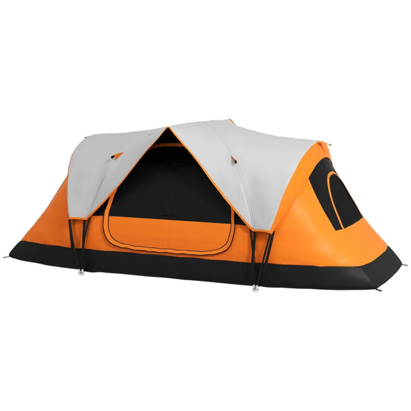 Orange 6-Person Tent with 2 Rooms, Rainfly & Accessories