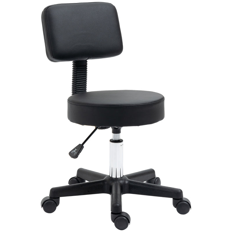 Black Swivel Salon Chair with Adjustable Height and Wheels