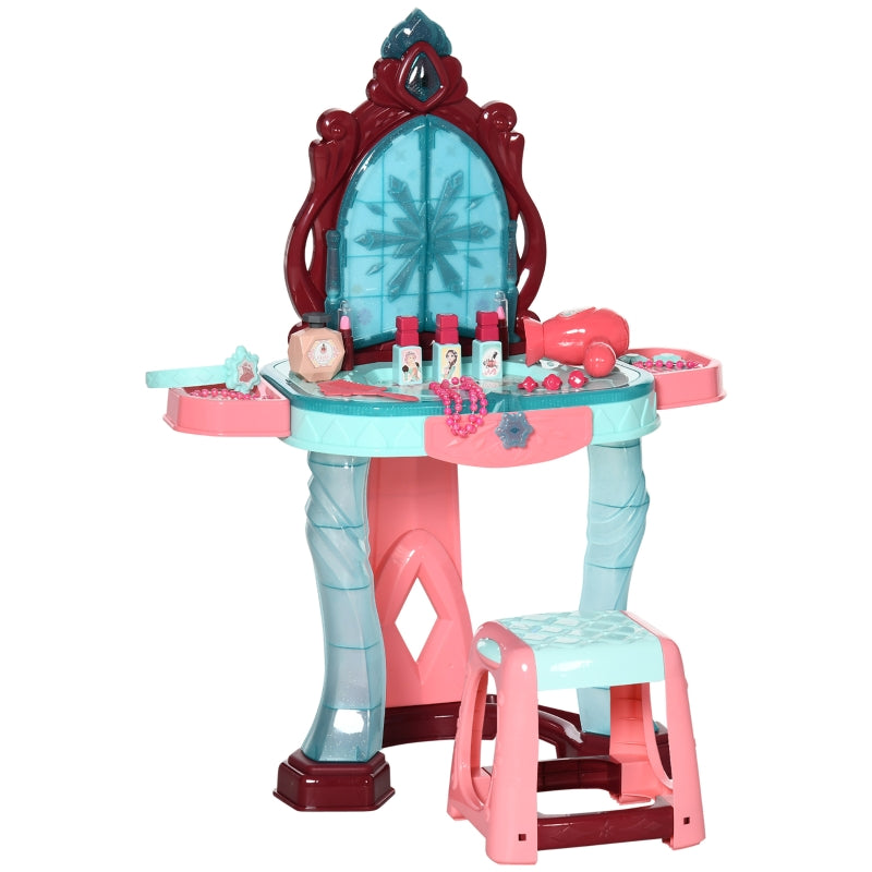 Magical Princess Dress-Up Set with Mirror, Light, and Sound - Pink/Blue