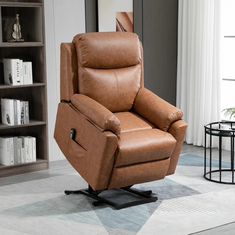 Brown Electric Power Lift Recliner Chair for Elderly with Remote Control