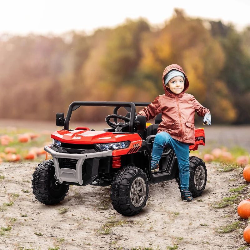 Red 12V Two-Seater Kids Electric Ride-On Car with Remote Control