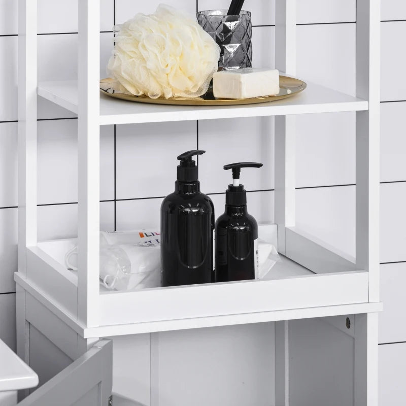 Slimline White Tall Bathroom Storage Cabinet