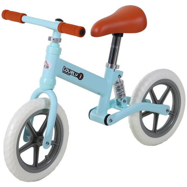 Blue 12" Kids Balance Bike No Pedal Bicycle with Adjustable Seat - Ages 2-5