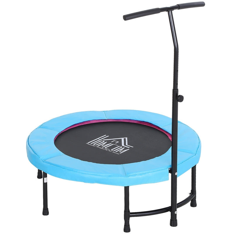 Blue Adjustable Handle Trampoline Rebounder for Kids and Adults