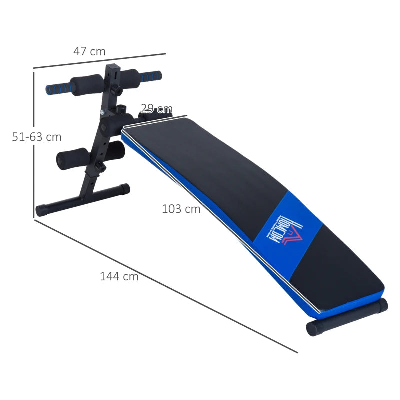 Steel Sit-Up Bench - Black/Blue