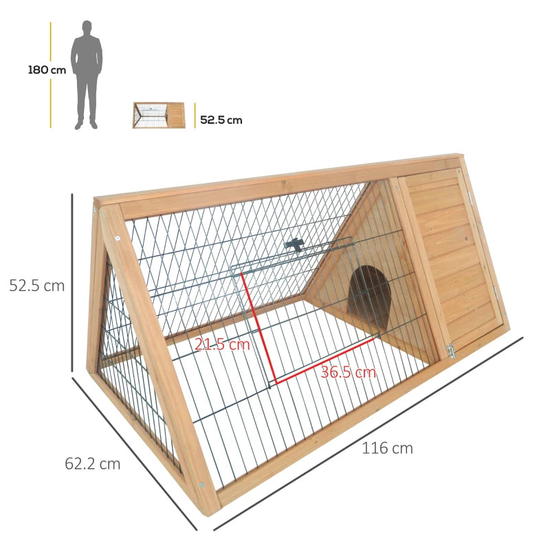 Yellow Triangle Small Animal Hutch 116 x 62.2 x 52.5 cm