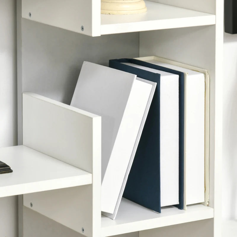 White 6-Tier Freestanding Bookshelf with 11 Open Shelves