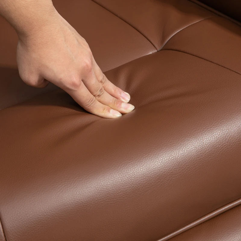 Brown Faux Leather Reclining Armchair with Footrest