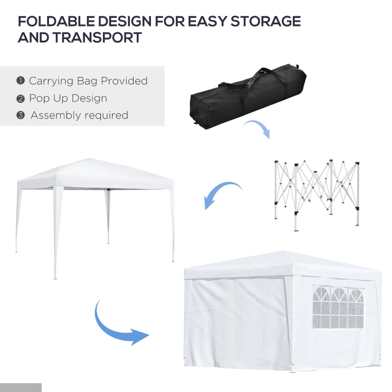 White Gazebo With Powder-Coated Steel Frame