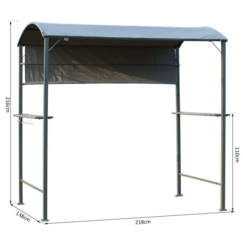 Grey Metal BBQ Canopy