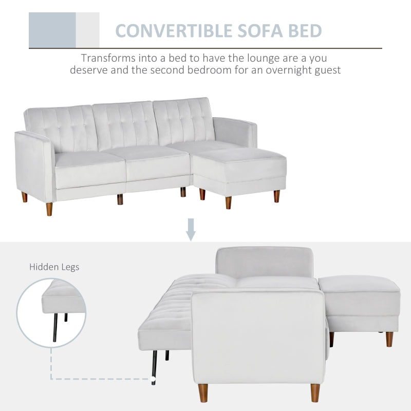 Light Grey Reversible 3-Seater Sofa