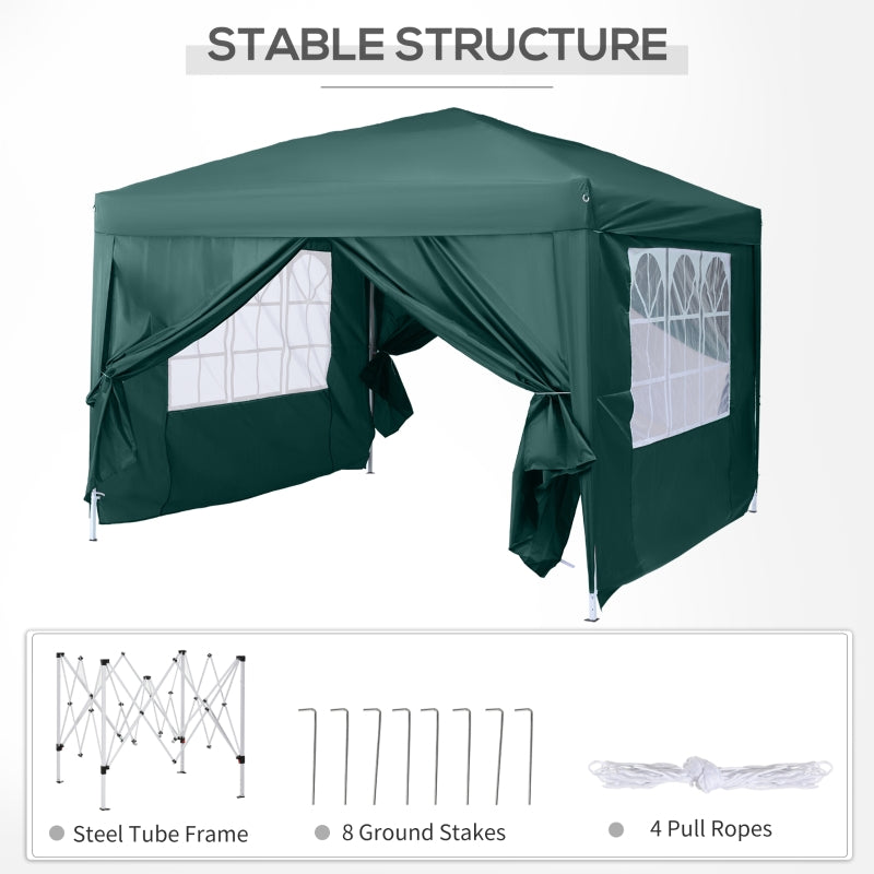 Small Green Pop Up Gazebo (3m x 3m)