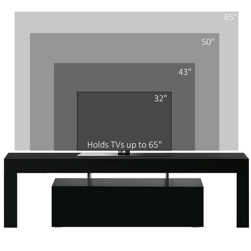 Gloss Black TV Stand With LED Lights