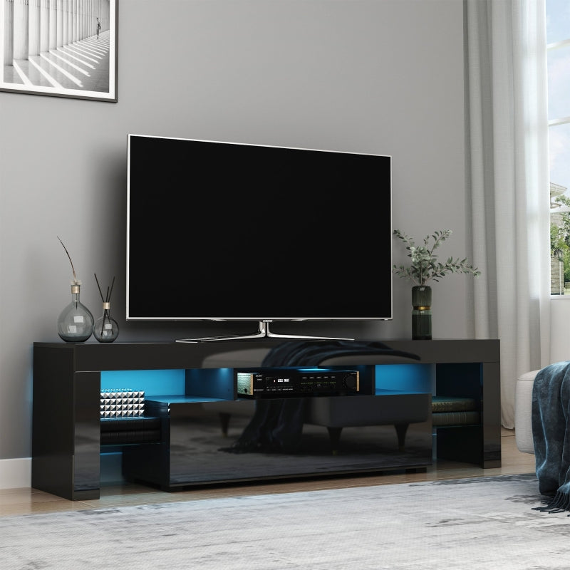 Gloss Black TV Stand With LED Lights