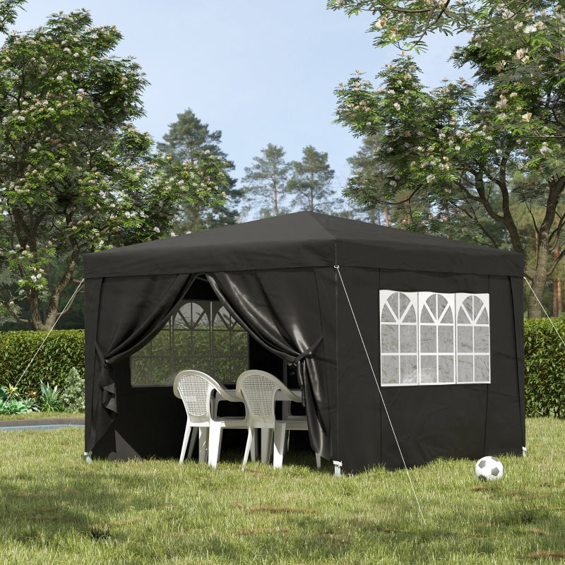 Black Square Pop Up Gazebo