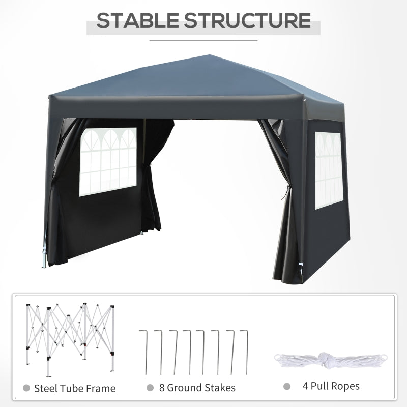 Black Square Pop Up Gazebo