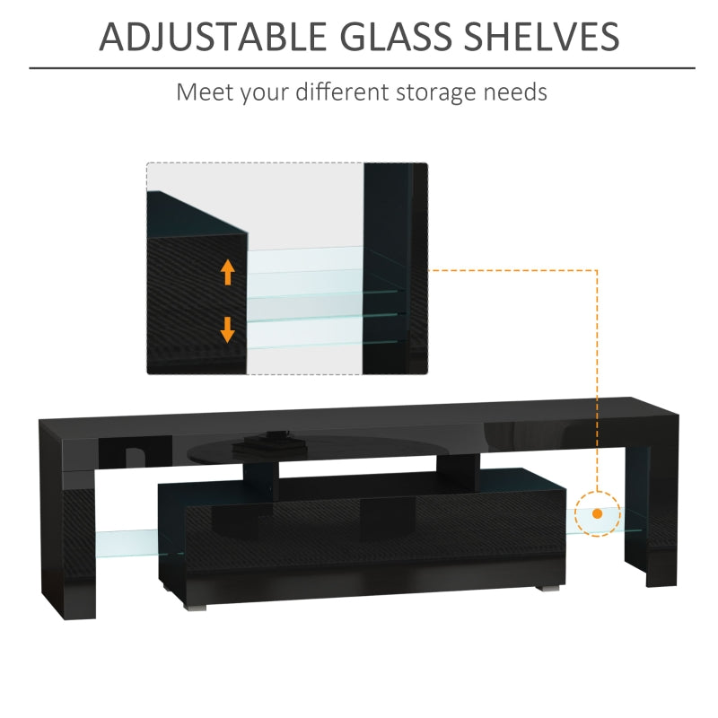 Gloss Black TV Stand With LED Lights