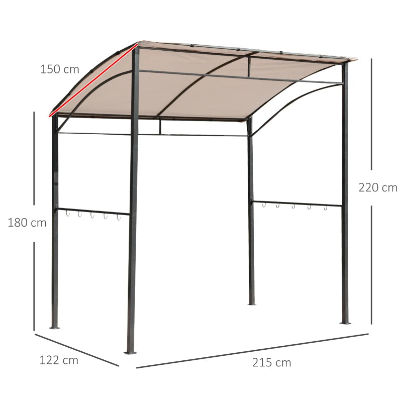 Metal Gazebo With Beige Cover For BBQ