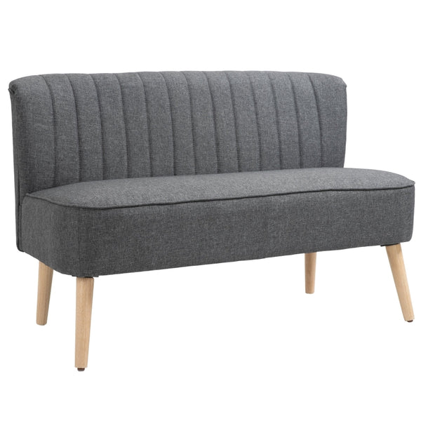 High-Back Grey 2 Seater Sofa