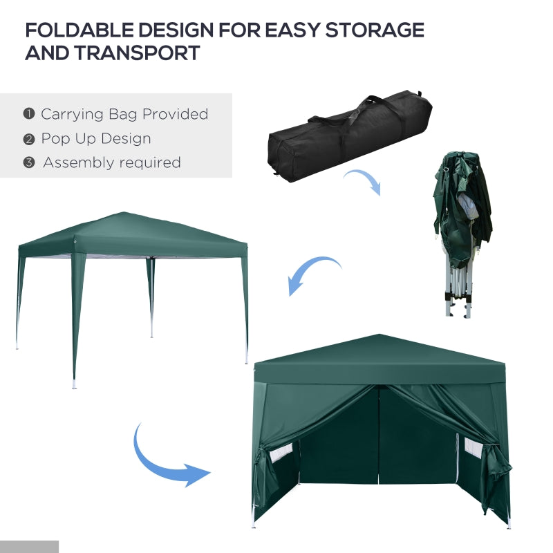 Small Green Pop Up Gazebo (3m x 3m)