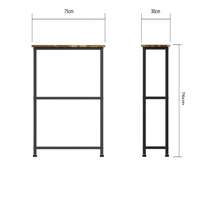 Bala 3 Piece Living Set (TV Stand, Coffee Table & 2 Shelf Side Table) Rustic Oak