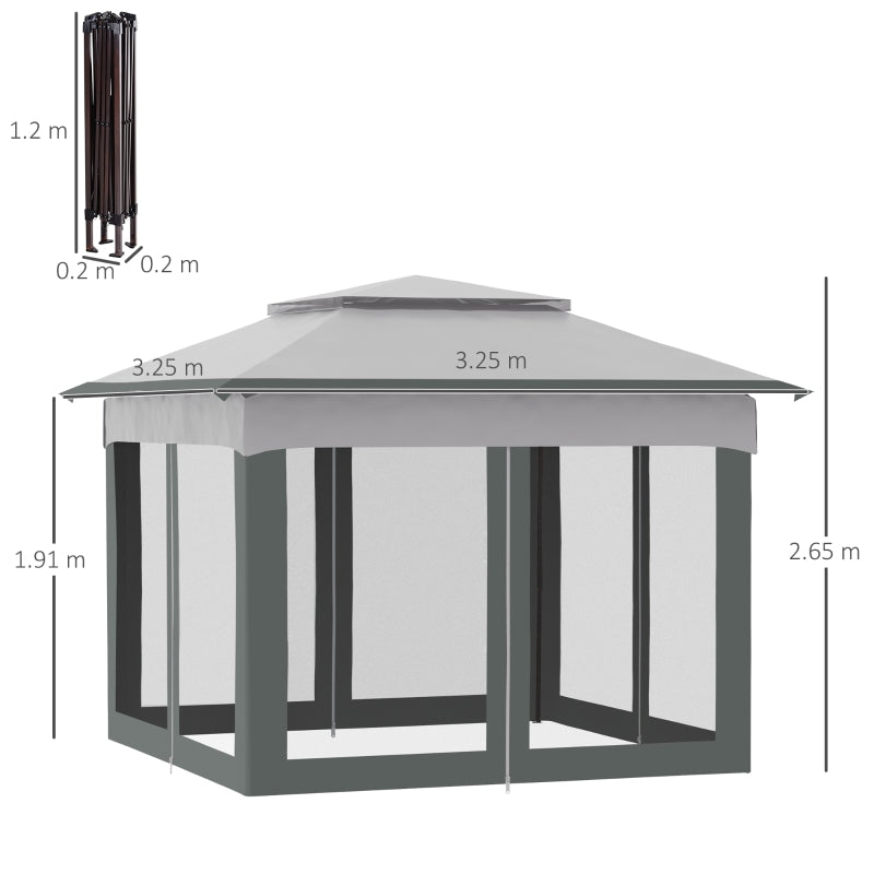 Grey Metal Pop Up Gazebo