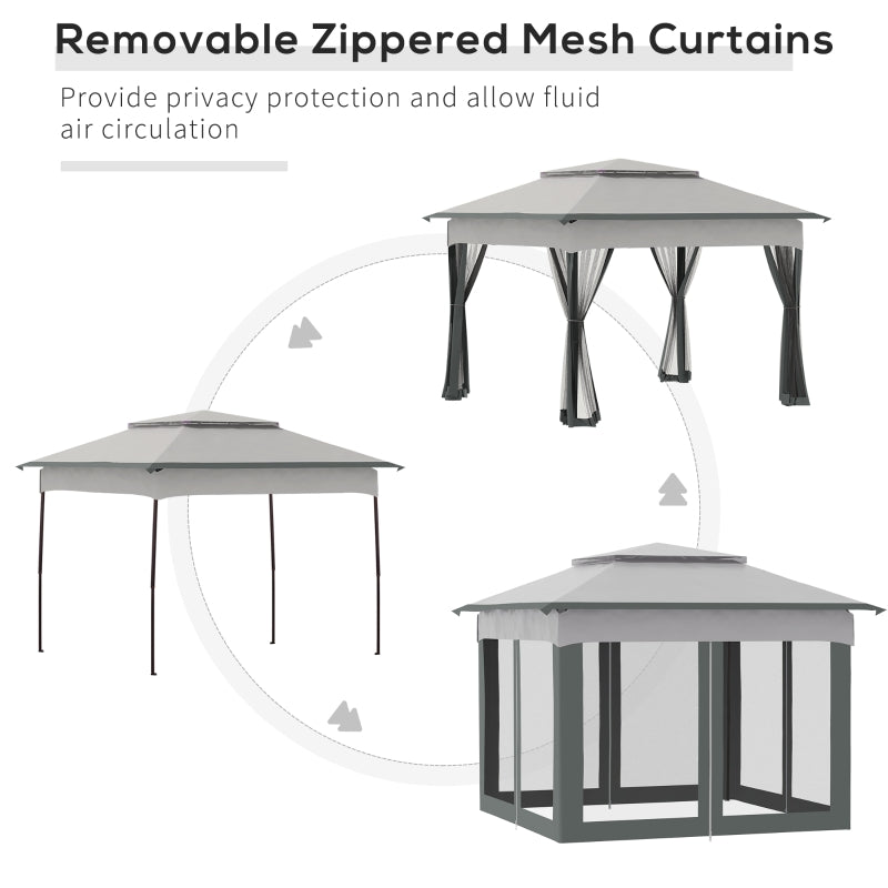 Grey Metal Pop Up Gazebo