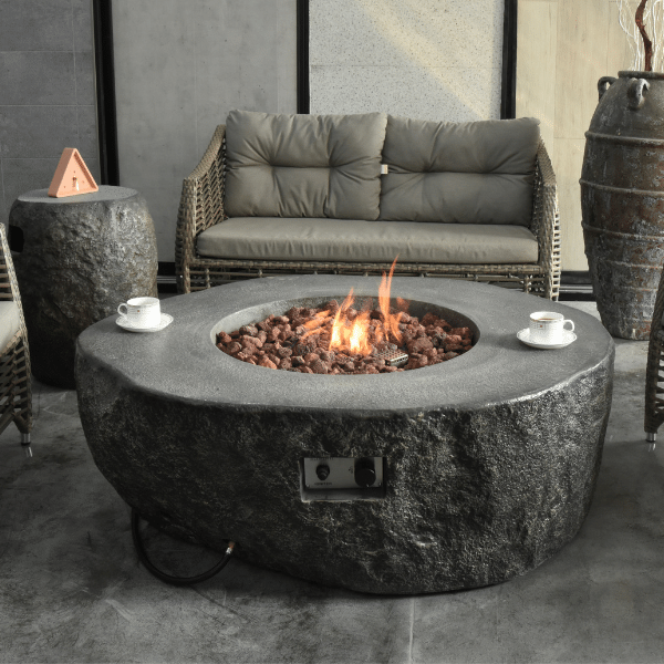 High Performance Cast Concrete Boulder Fire Table