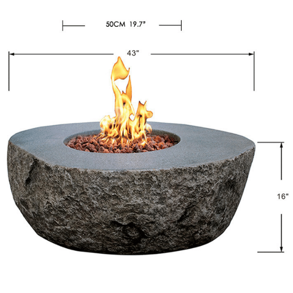 High Performance Cast Concrete Boulder Fire Table