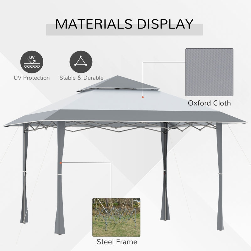 Light Grey Gazebo With Adjustable Legs