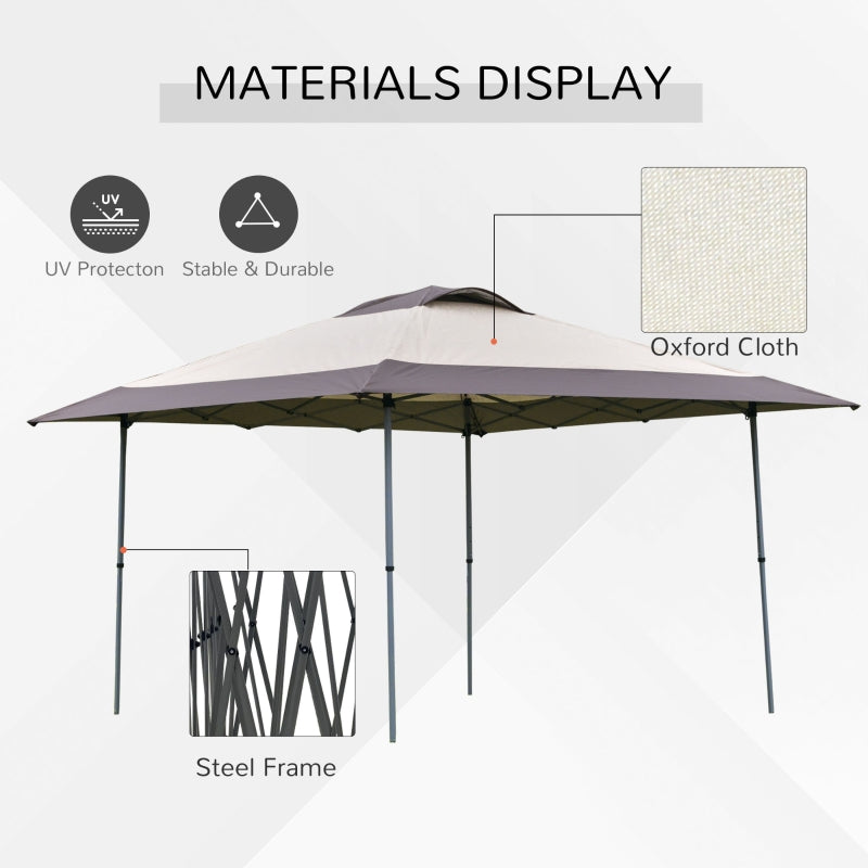 Simple Brown Gazebo With Adjustable Legs and Roller Bag