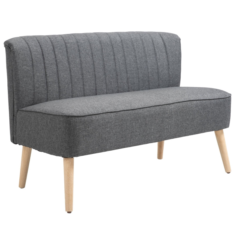 High-Back Grey 2 Seater Sofa