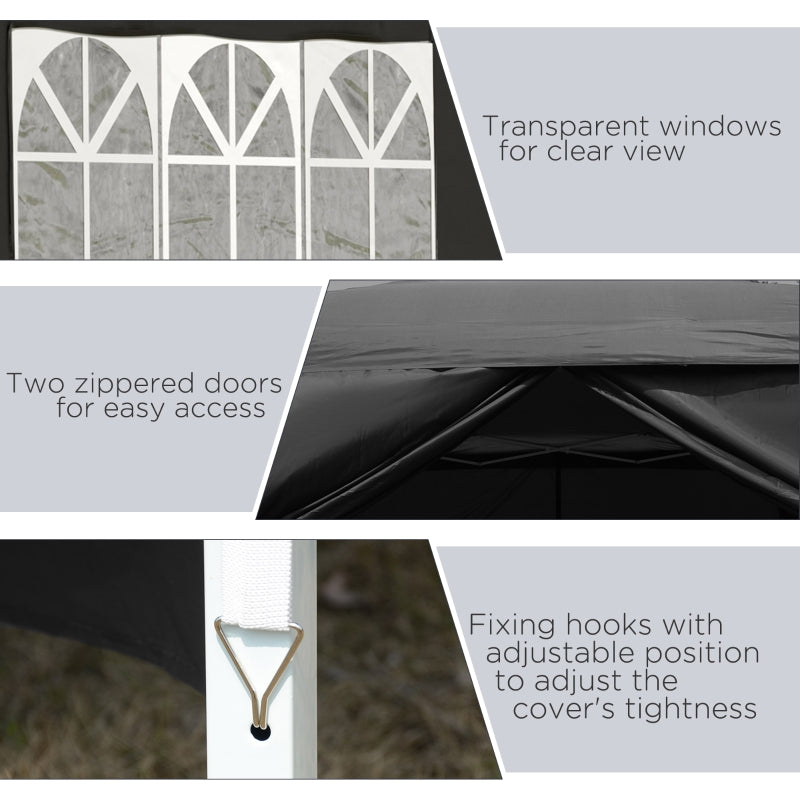 Black Square Pop Up Gazebo